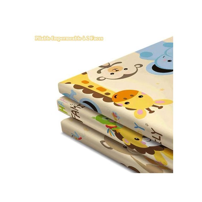 Alfombra de juegos plegable, impermeable y de doble cara para bebés - 200x180x1cm - Alfombra de actividades - Segura para bebés, no tóxica, antideslizante