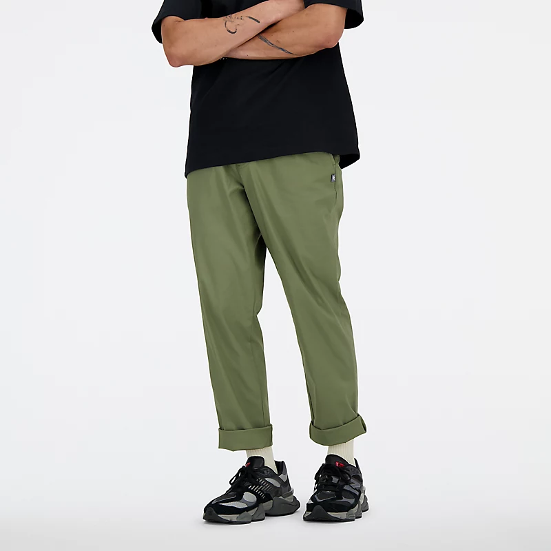 Calça masculina de sarja com perna reta de 30 polegadas - VERDE OLIVINA ESCURO