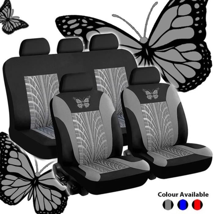 Funda para asiento de coche - Universal - Gris - Paquete de 9 - Malla de nailon - Tela de rizo