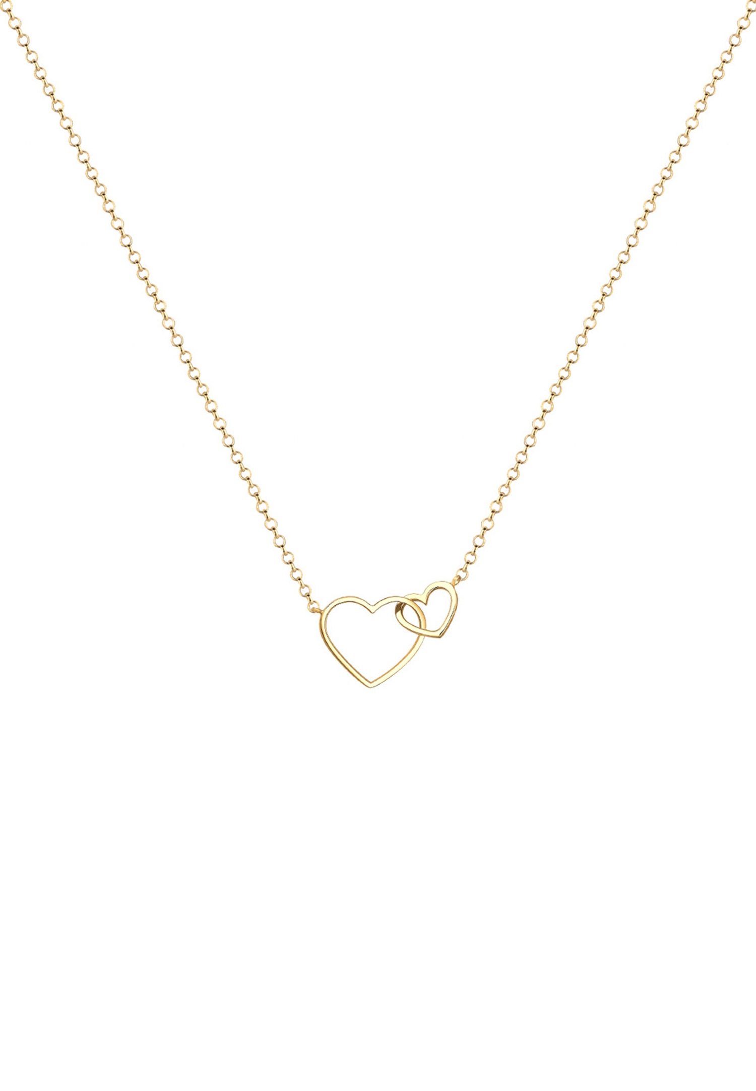 Elli Femmes Pendentif Coeur Entrelacé en Argent Sterling 925 Plaqué Or