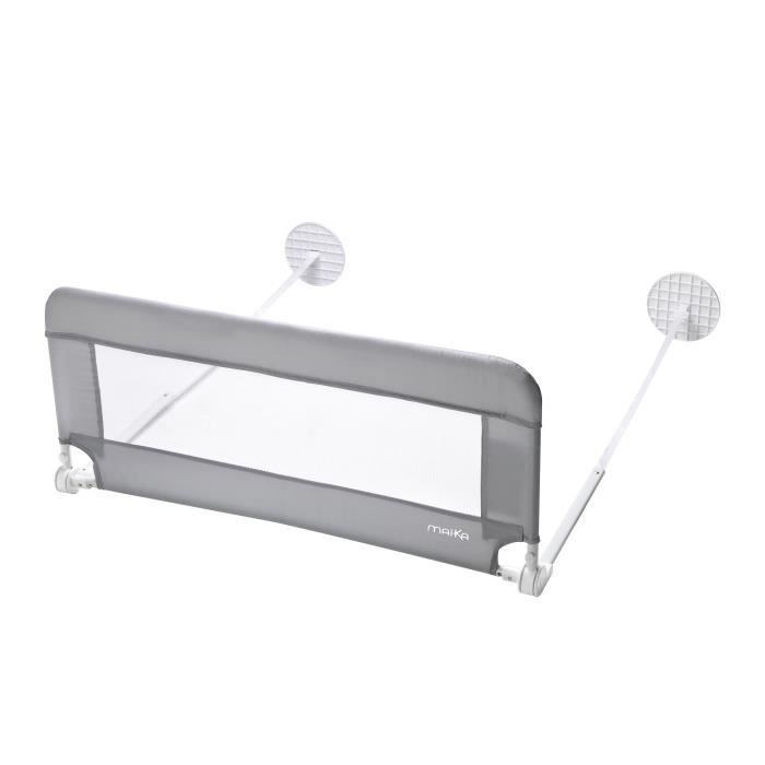 Barandilla de cama plegable y desmontable MAÏKA - 95 x 43 cm - Gris - Para bebés de 18 meses a 5 años