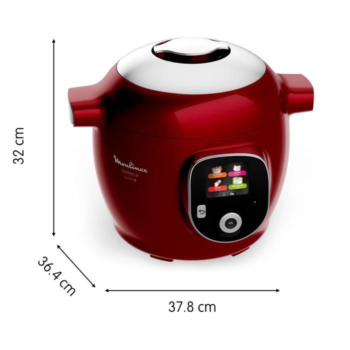 MOULINEX Cookeo + Connect, Electrical Pressure Cooker, 200 Built-In Recipes, Bluetooth Compatibility CE86F510