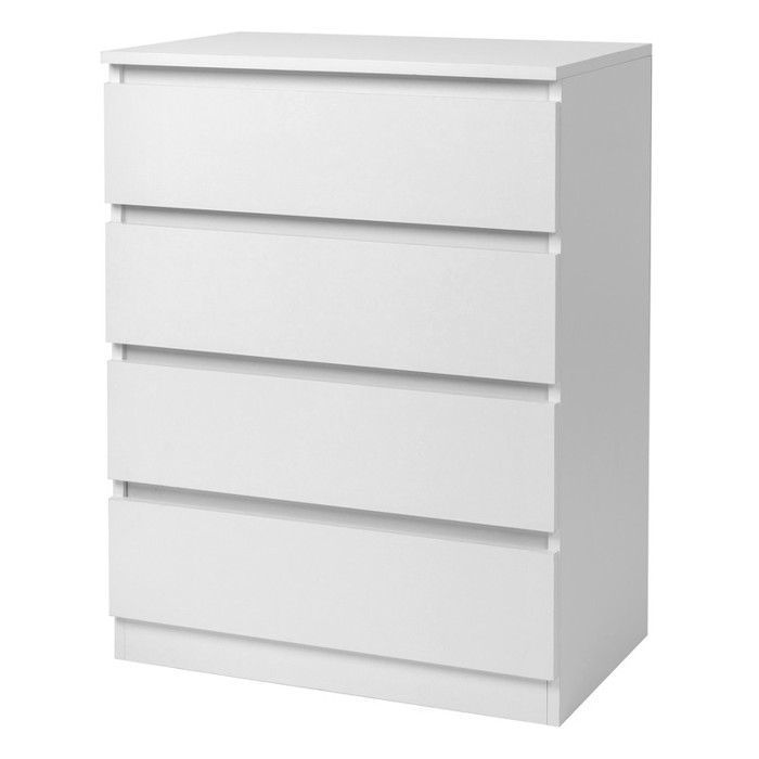 Cassettiera a 4 cassetti - ALIGHTUP - Mobile per camera da letto, 60 x 38 x 78 cm, bianca