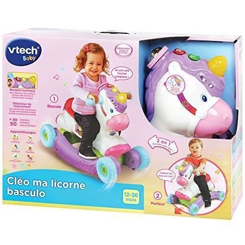 Porteur à Bascule - VTECH BABY - Cléo Ma Licorne Basculo 2en1 - Parlant et Lumineux - Rose
