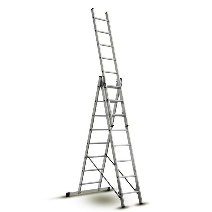 3-delige ombouwbare ladder - 2,17 tot 4,51 m