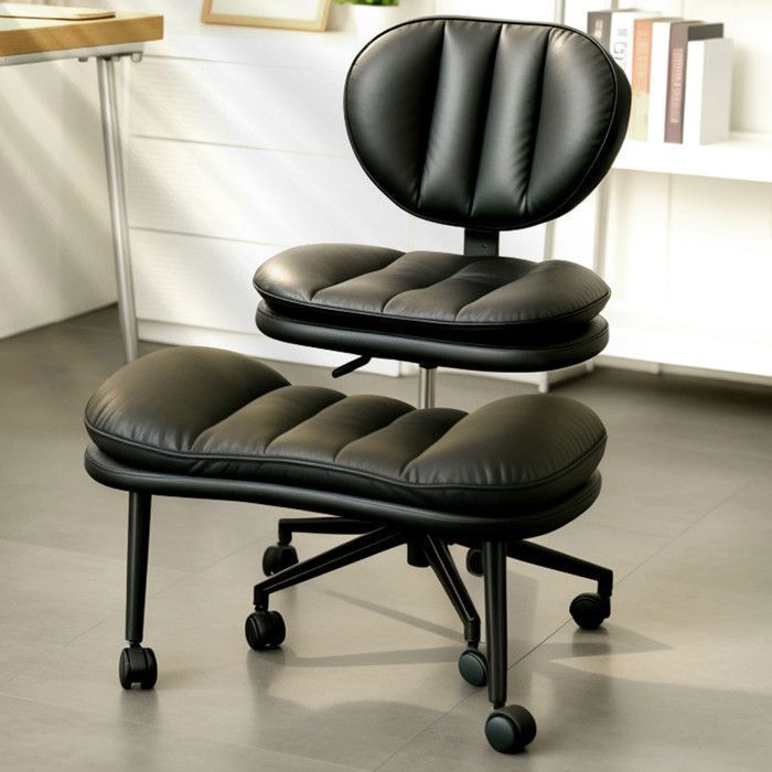 Black Cross-Leg Office Chair with Casters