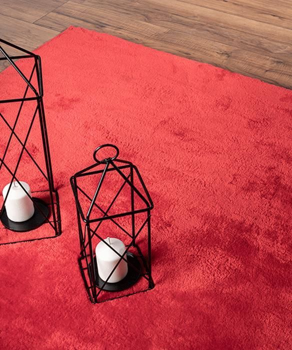 Alfombra suave - LA ALFOMBRA - Relajante - Antideslizante - Lavable - Roja 160x220 cm