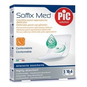 PIC Pic Soffix Med Delicate postoperative Pflaster 10x6 cm 5 Stück Fixierverbände