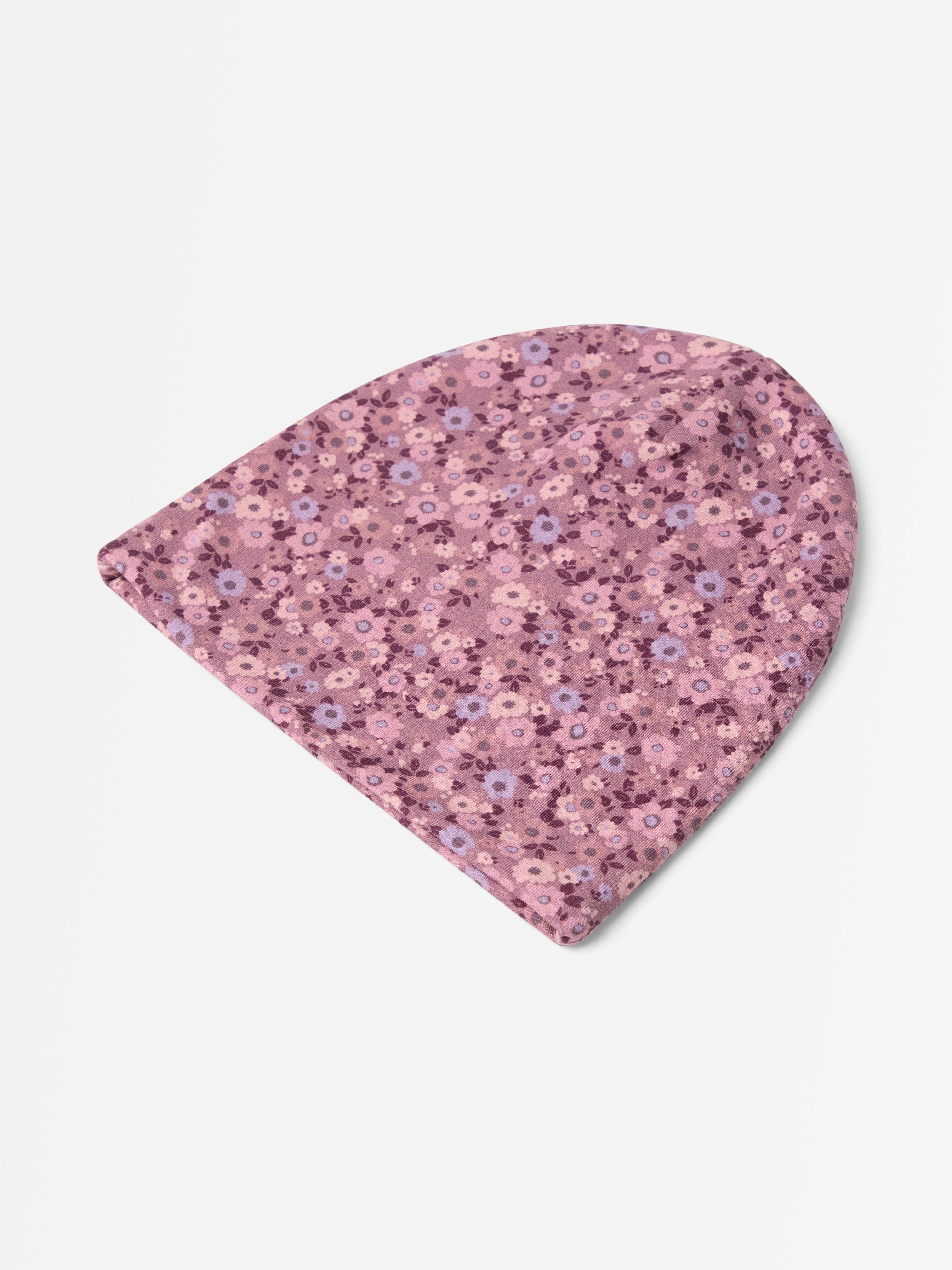 Gorro com forro lilás acinzentado