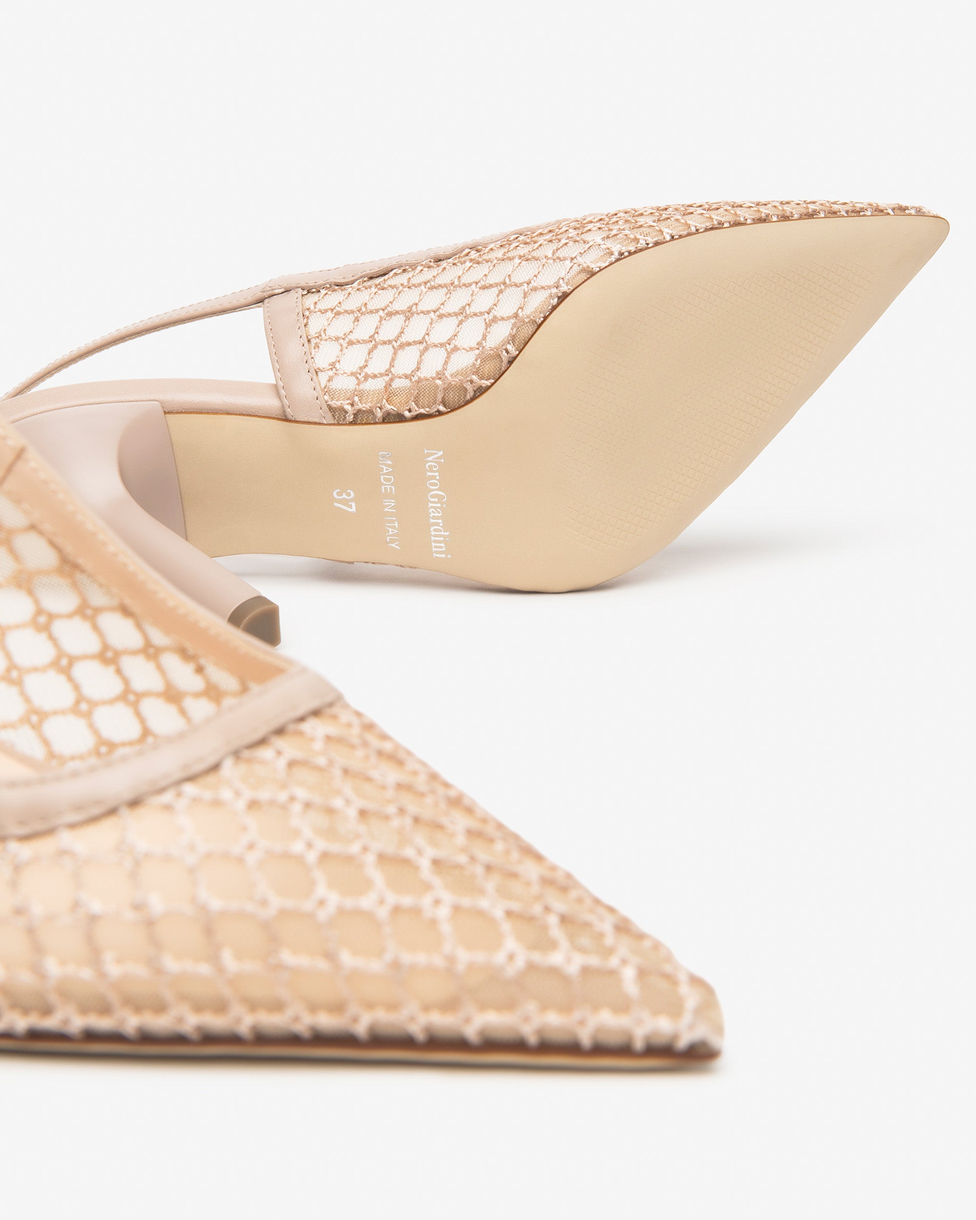  Damen-Slingback aus Leder und Canvas