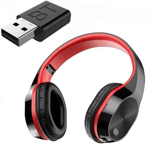 YSILLA B26T Kabellose Bluetooth-TV-Kopfhörer – HiFi, tiefer Bass – Rot
