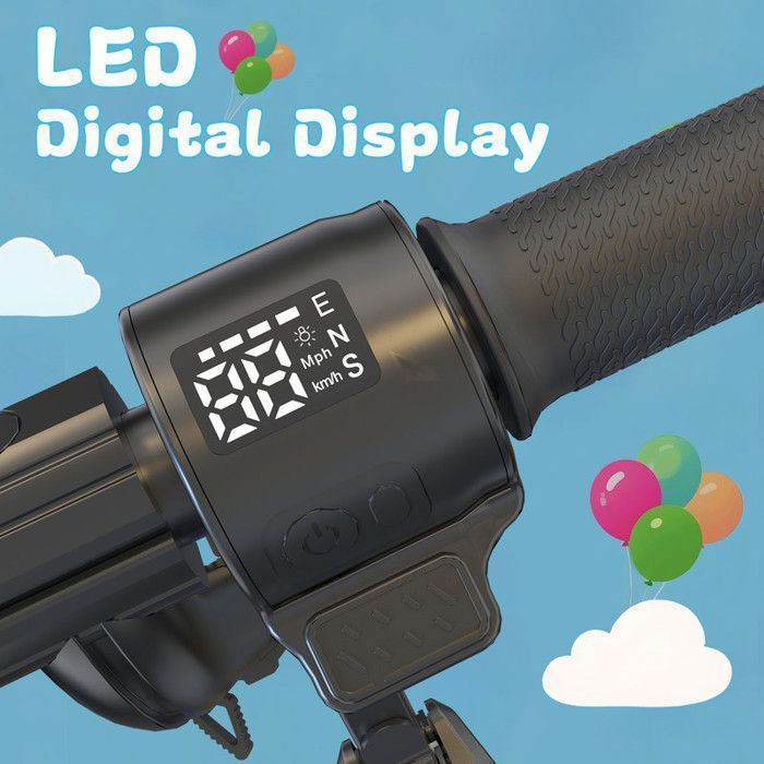 Q1 El-løbehjul til børn - 150W - 10 km/t - 9 km rækkevidde - Farverige neonlys - Sort