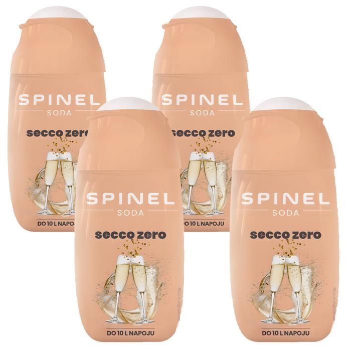 Sirop sans sucre - Spinel - Soda Secco Zero - Goût vin pétillant sans alcool - Lot de 4 x 65ml