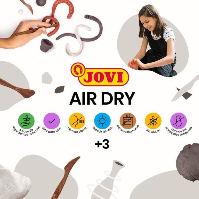 Plastilina de secado al aire - JOVI - 1 kg - Blanca - Secado al aire - Para mayores de 3 años