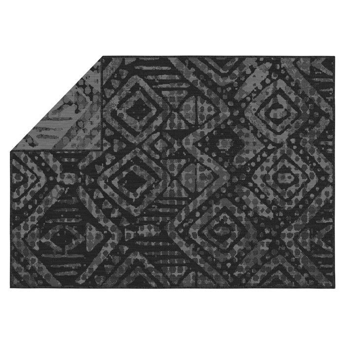 Outdoor rug in polypropylene, 120 x 170 cm, black