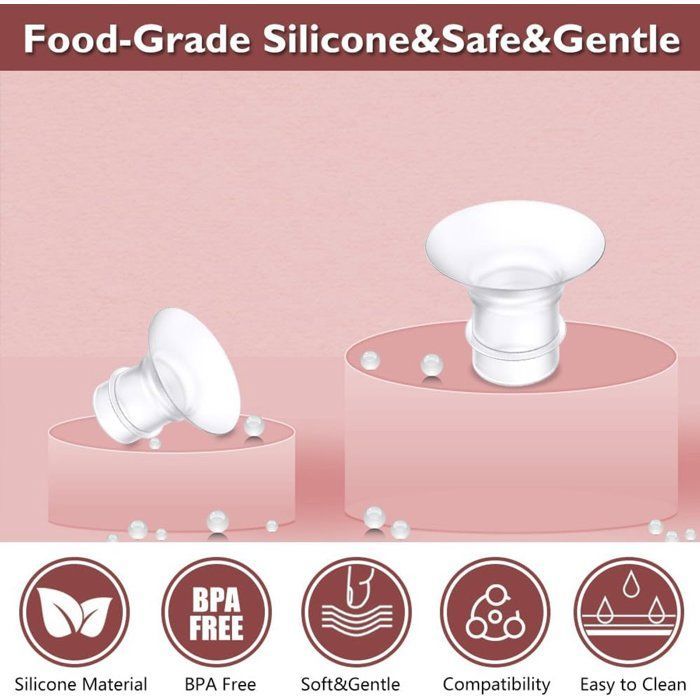 Juego de 10 adaptadores de brida - 13/15/17/19/21 mm - Compatibles con extractores de leche Momcozy M9/M6/M5 y otros extractores de leche de 24 mm.