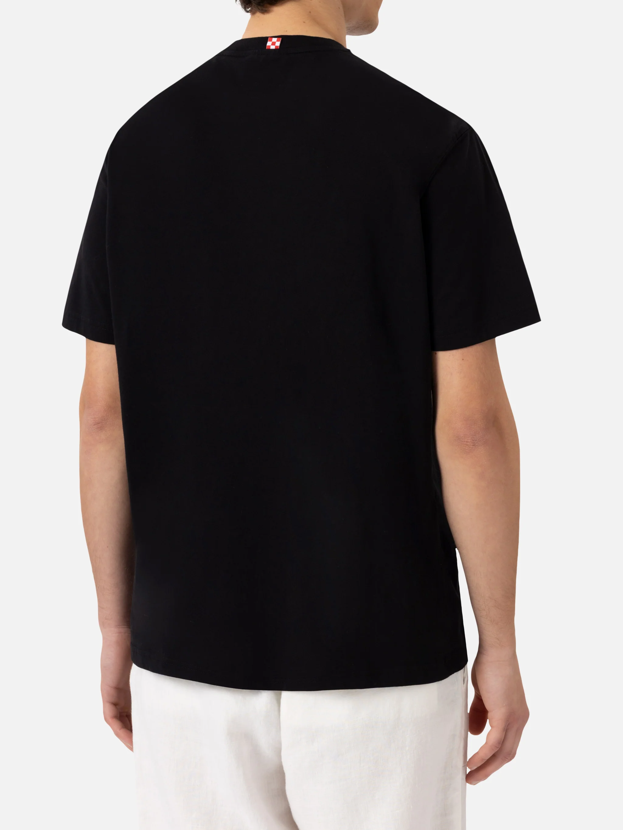 Portofino T-shirt van klassiek katoenen jersey met Gin- of Gy-borduurwerk.