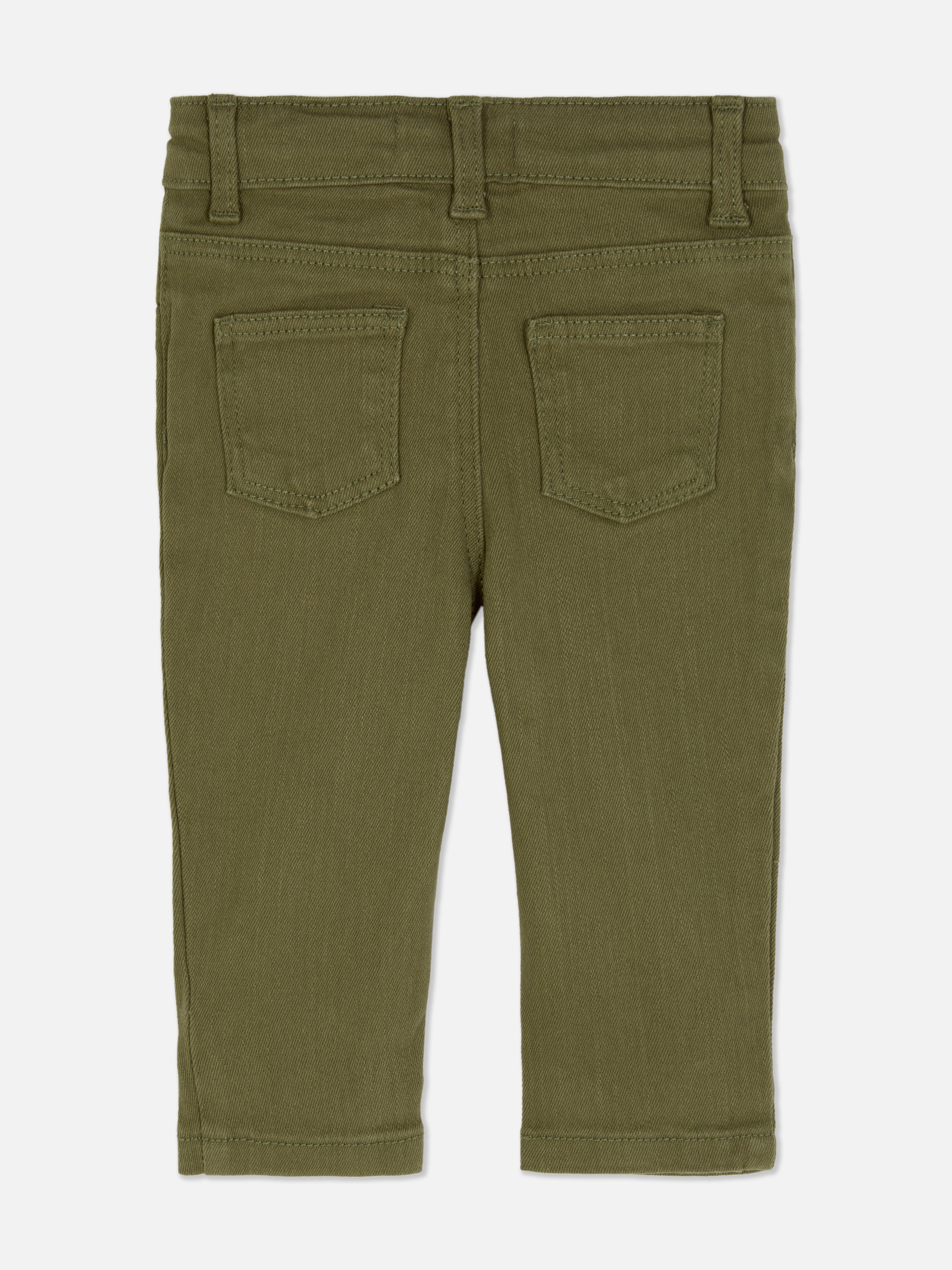 Pantaloni drepți din bumbac twill Pantaloni clasici din bumbac twill cu picioare drepte și buzunare