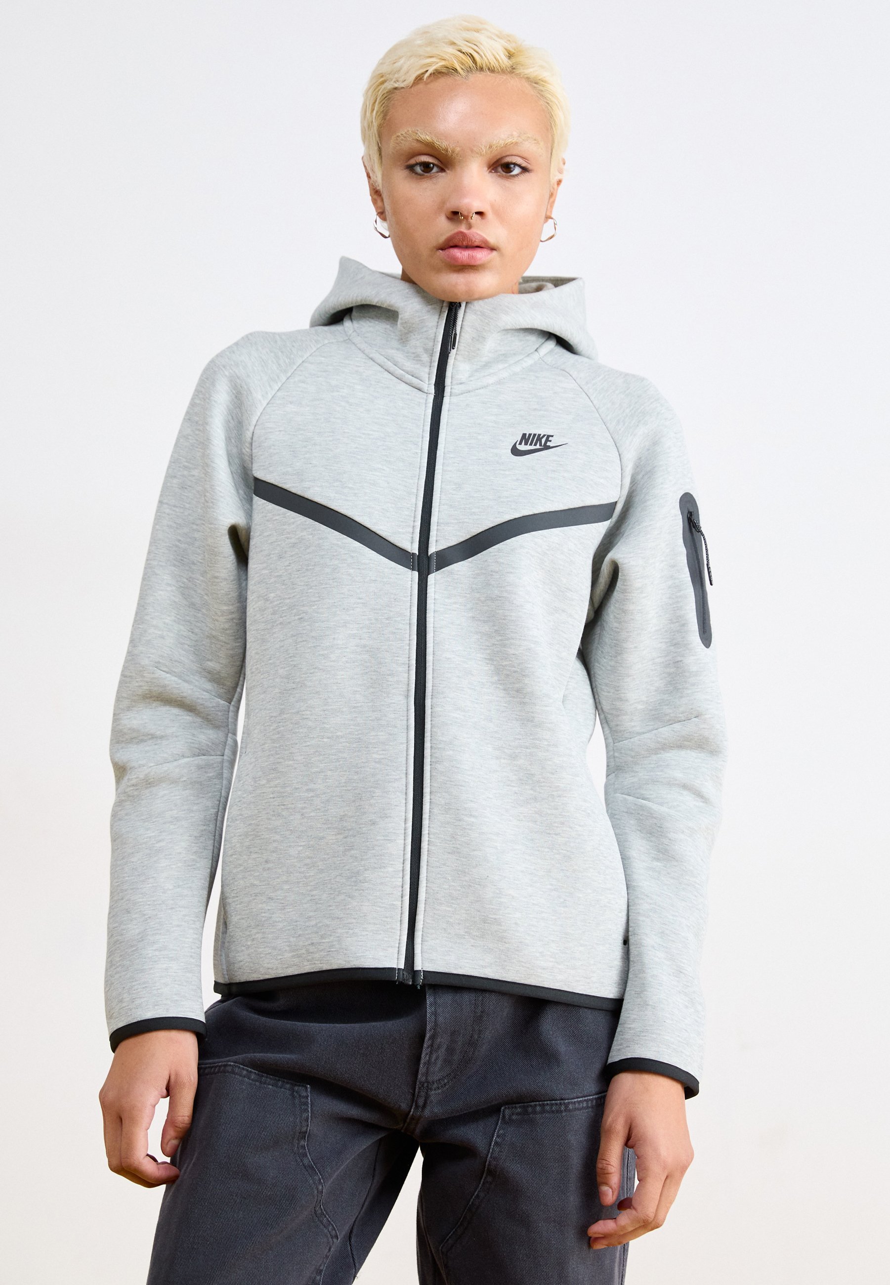 Nike Sportswear SPORTSWEAR TECH FLEECE WINDRUNNER - Sweatshirt met rits - donkergrijs gemêleerd/zwart