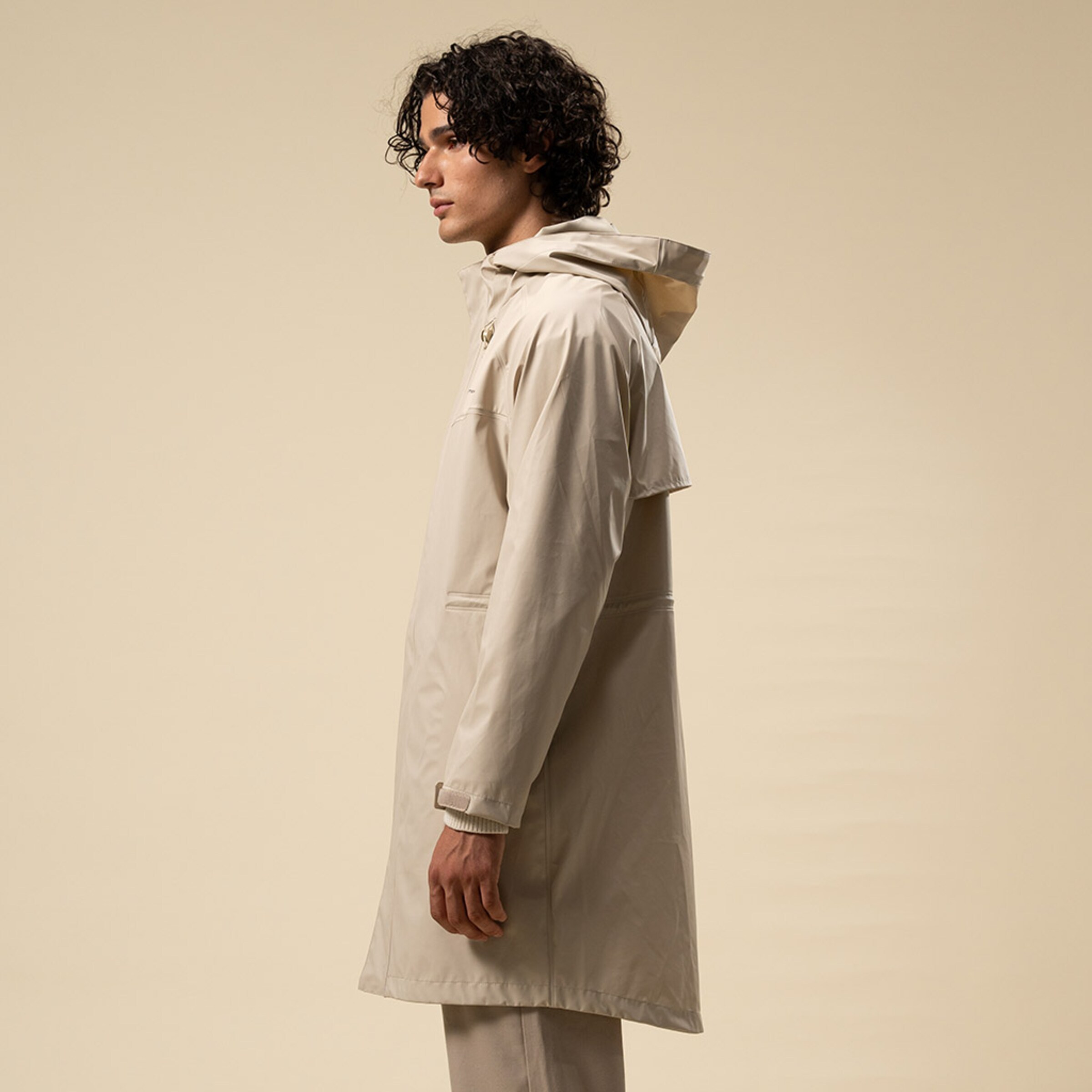 Veste imperméable longue en grès pour tous les jours