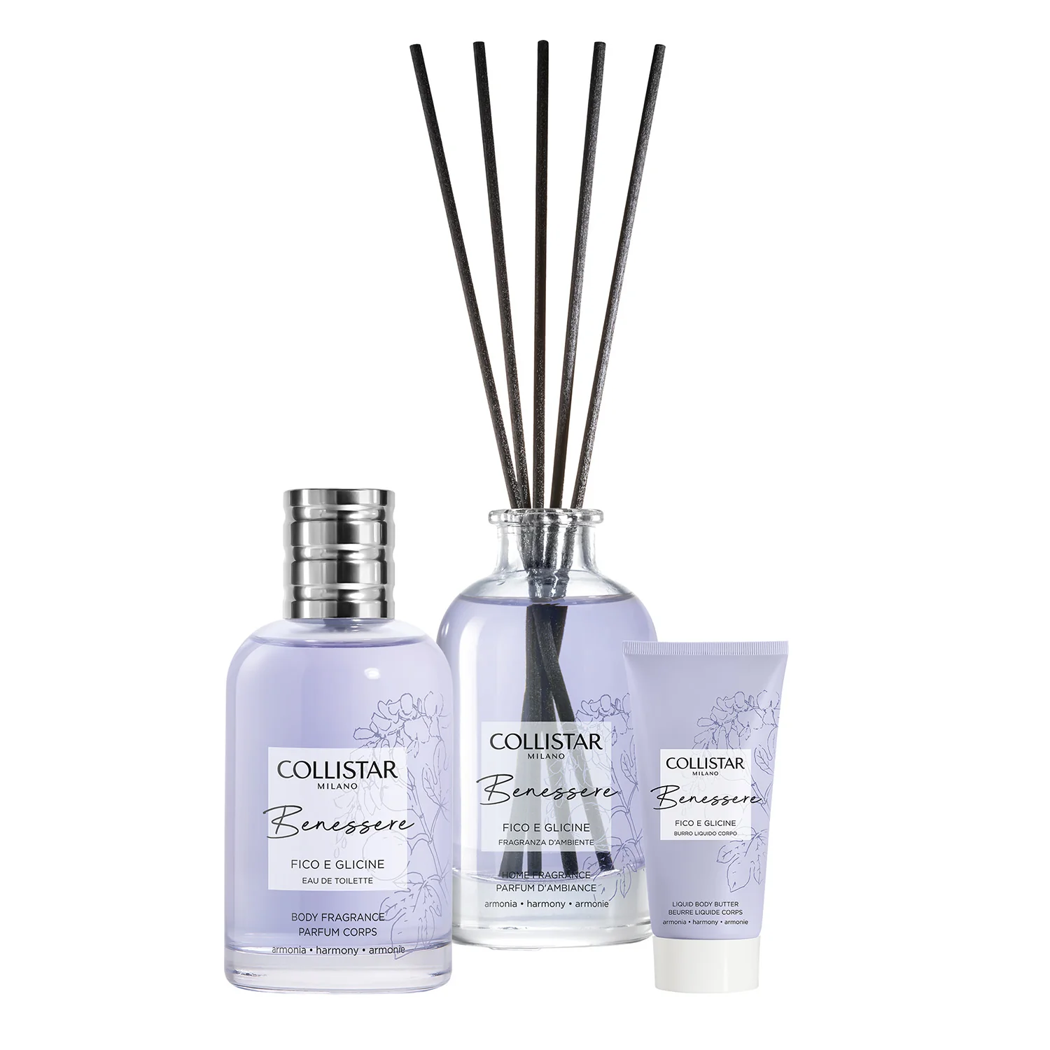 Benessere Cofanetto Benessere Fico e Glicine - Cofanetto Corpo, Eau de Toilette, Cofanetto Profumo Donna