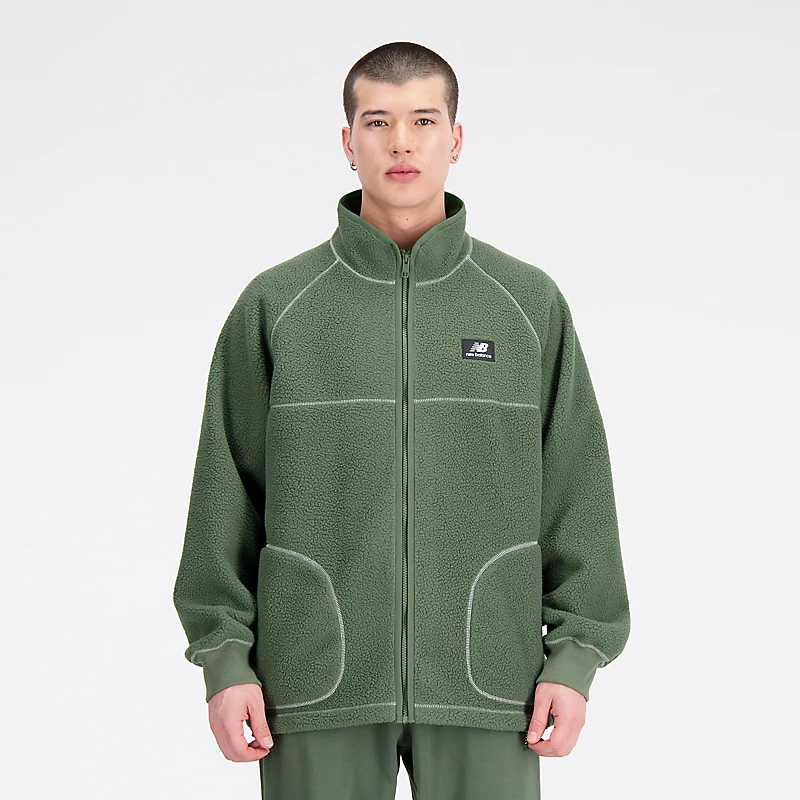 Homme Athletics Polar Fleece Full Zip - GŁĘBOKA OLIWKOWA ZIELEŃ
