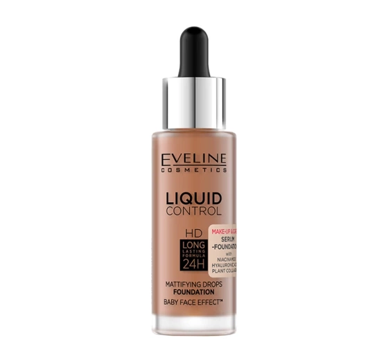 Eveline Cosmetics Liquid Control HD matujący podkład do twarzy z niacynamidem 065 Toffee 32 ml
