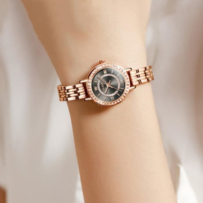 Montre femme de marque de Luxe diamants bracelet élégant quartz étanche bracelet acier d'or rose bijoux femme - Cadeau pour femme