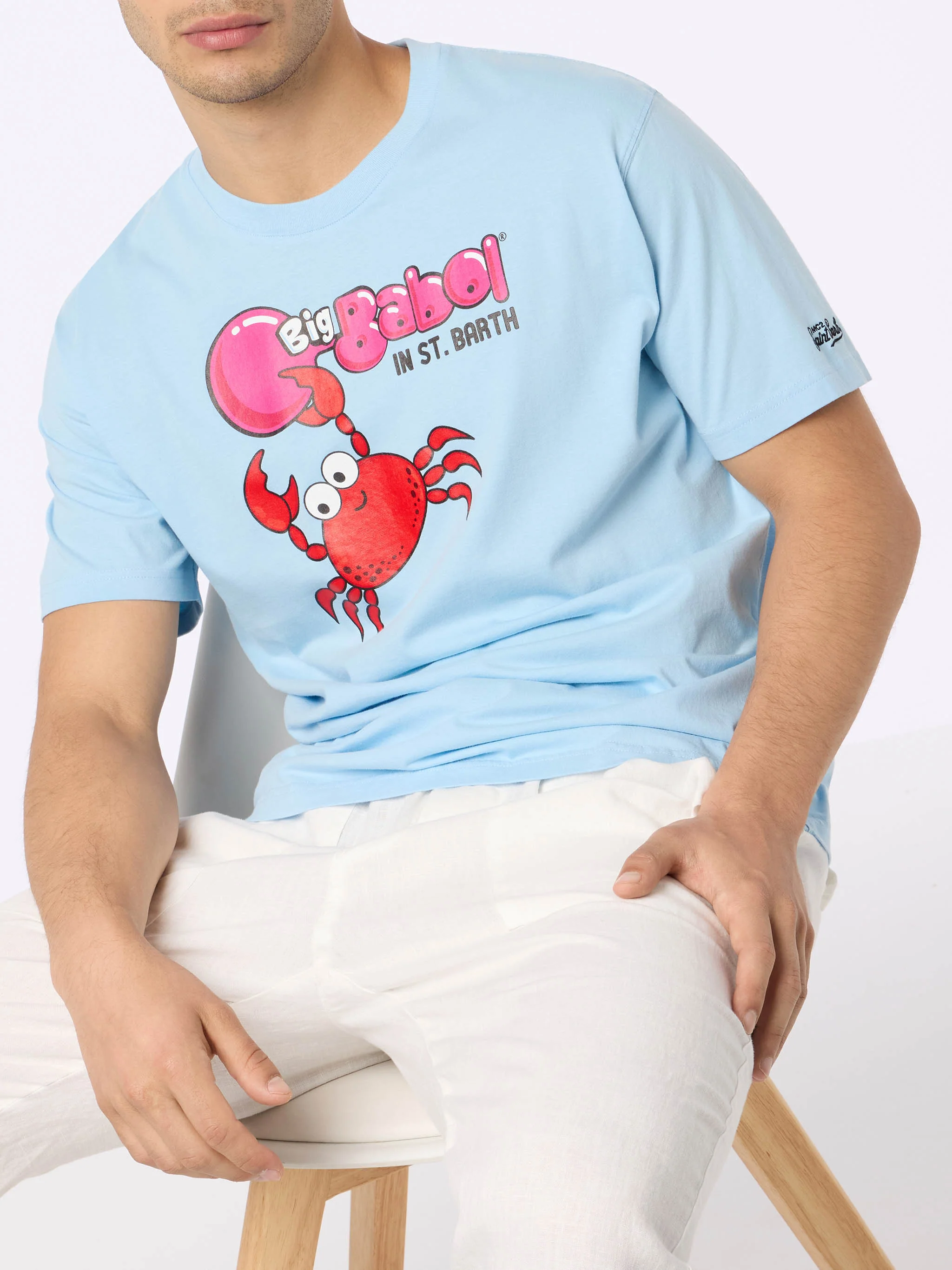 T-shirt da uomo con stampa piazzata e ricamo granchio Big Babol | EDIZ