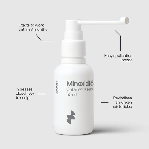 Синови за регенерацију косе Миноксидил 5% за мушки тип губитка косе