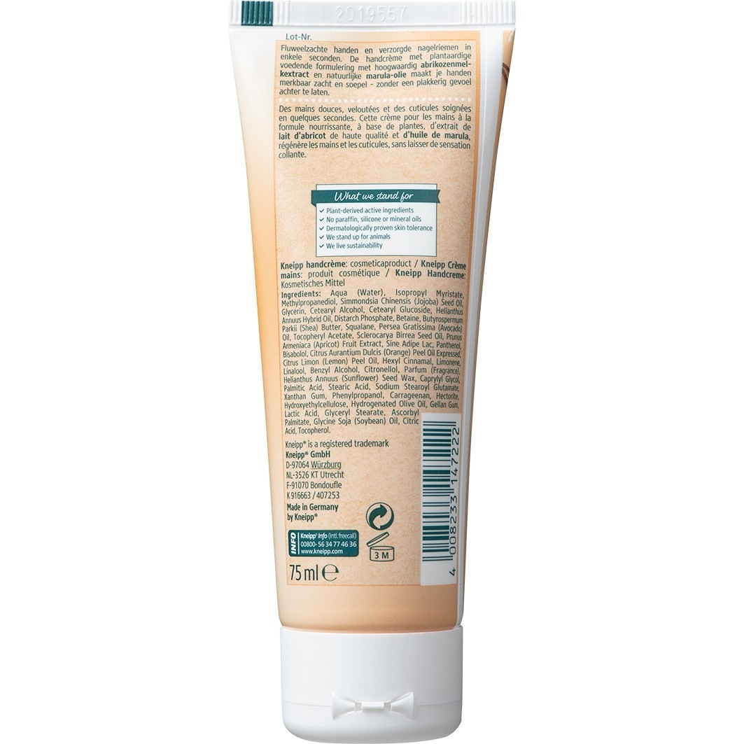 Kneipp krema za ruke Soft In Seconds Express s okusom kajsije - 75 ml