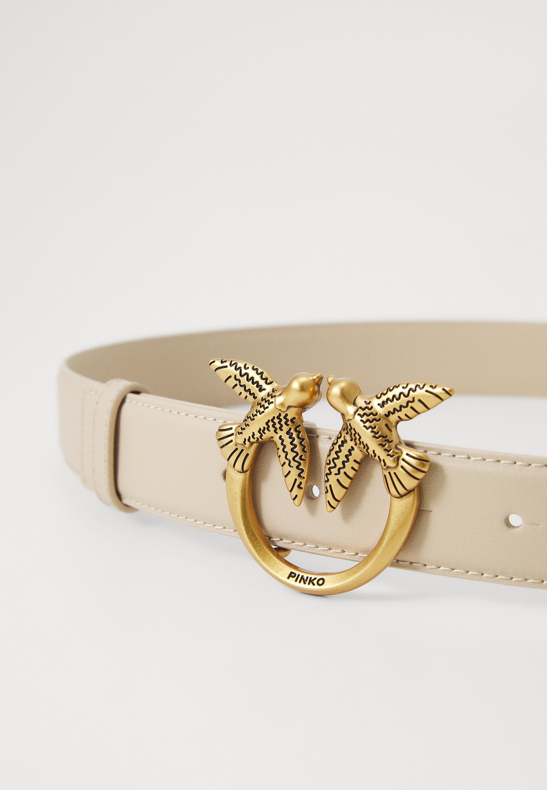 Pinko LOVE BERRY BELT - Opasek - béžový/grigio fumo/starozlatá barva