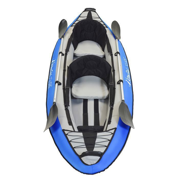 KANGUI Inflatable Canoe Kayak Blue 1 to 2 Person + Paddle + Carry Bag + Double Action Pump + Repair Kit