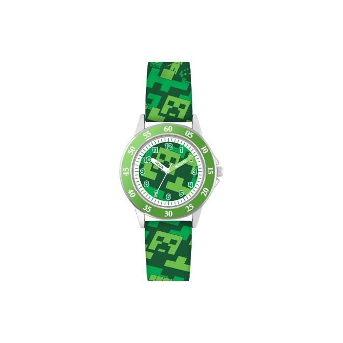 Reloj - Disney - Minecraft - Correa verde - Pantalla analógica - Para niño