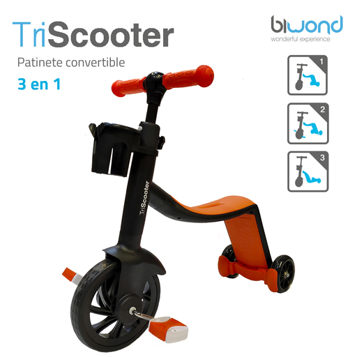 Biwond 3 az 1-ben narancssárga triroller