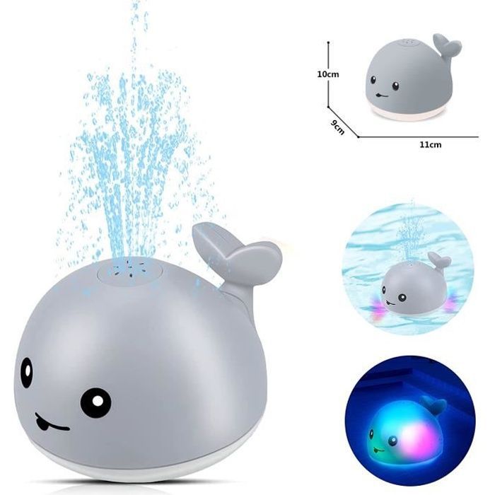 XICHAO - Giocattolo da bagno per bambini con getto d'acqua a forma di balena per bambini e bambine di 1, 2 e 3 anni, giochi da piscina, giocattolo spruzzatore con