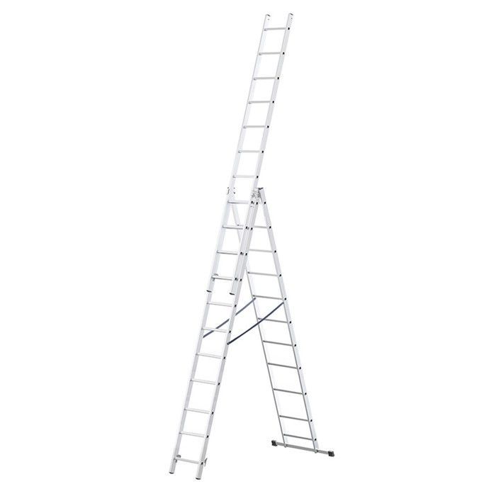 Escalera convertible de aluminio LAD, 3 secciones, 11 peldaños