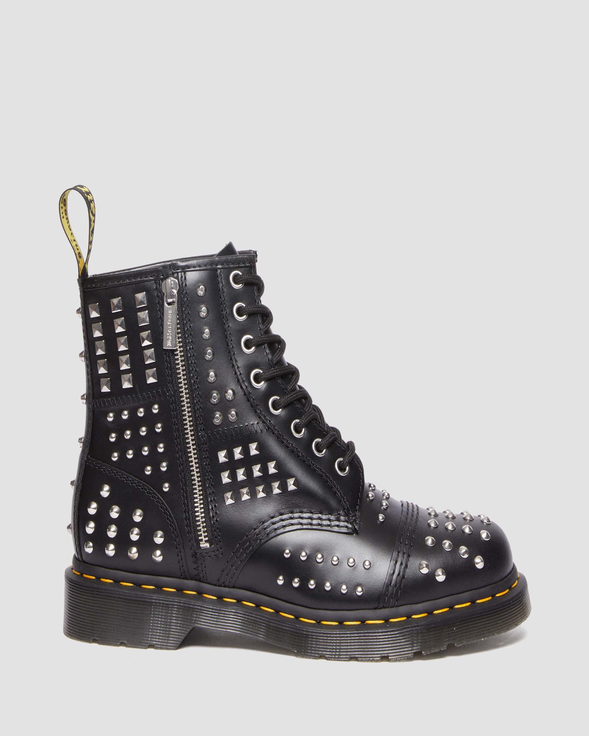 1460 Studded Zip Atlas Leather Lace Up Boots