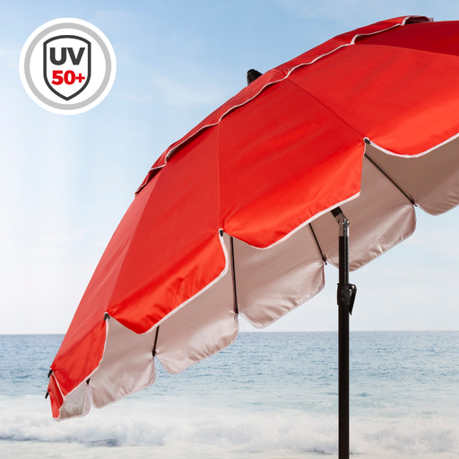 Aktive Windproof Beach Umbrella Ø220 Cm with Tilting Mast
