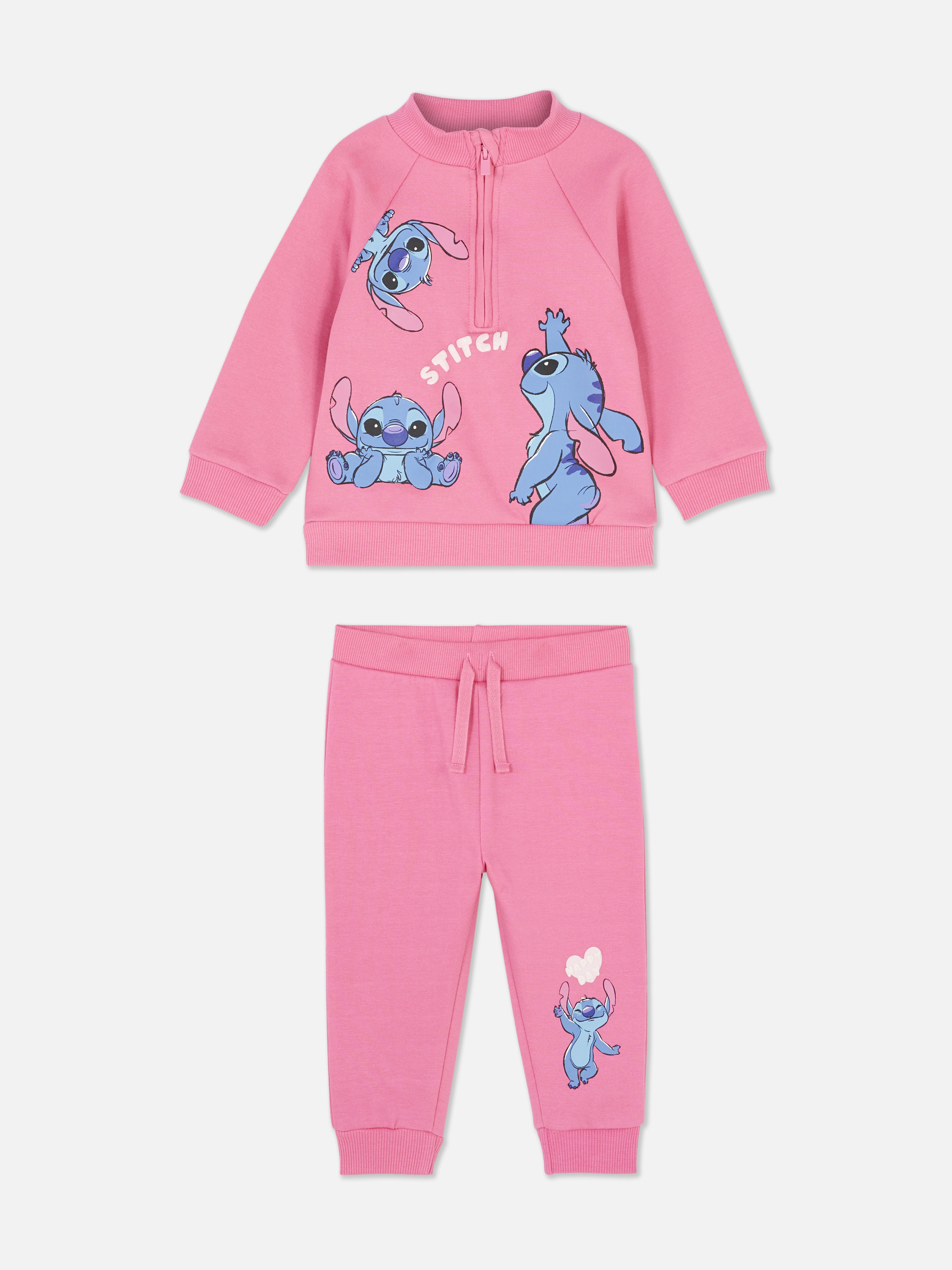 Set de hanorac și pantaloni de trening asortați Set Disney's Stitch cu hanorac cu guler ridicat și pantaloni de trening cu nervuri