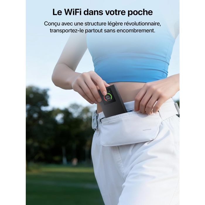 Tenda 4G Routeur Mobile WiFi,Hotspot Portable MiFi,Routeur 4G SIM,WiFi 6 AX300,Batterie Rechargeable,Port USB-C,WPA3,Écran Couleu