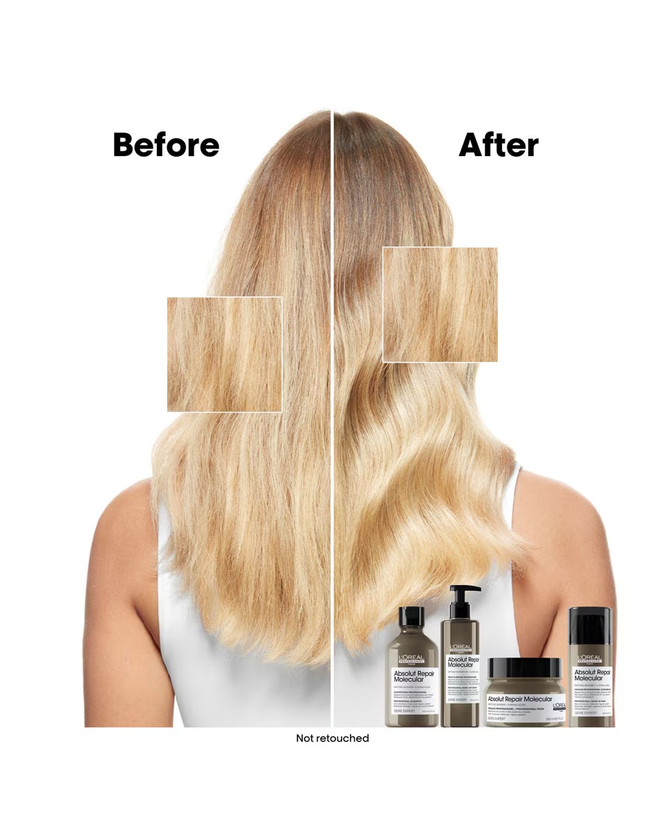 L'ORÉAL PROFESSIONNEL Mască cu clătire Absolut Repair Molecular – pentru părul foarte deteriorat