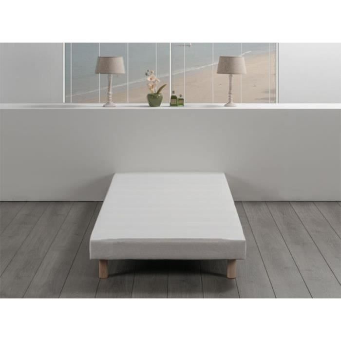 Polstret sengebunn - UMBERTO RAVELLI - Elite - 11 heltre lameller - Hvit - 90x190 cm