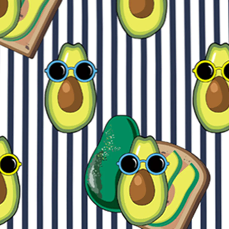 Zwempak voor jongens met avocado toast print