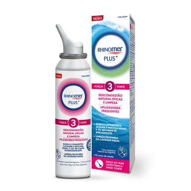 Rhinomer Natural Decongestion Spray Plus Strength 3 Hypertonisk sjøvann Sterk styrke 125 ml 125 ml