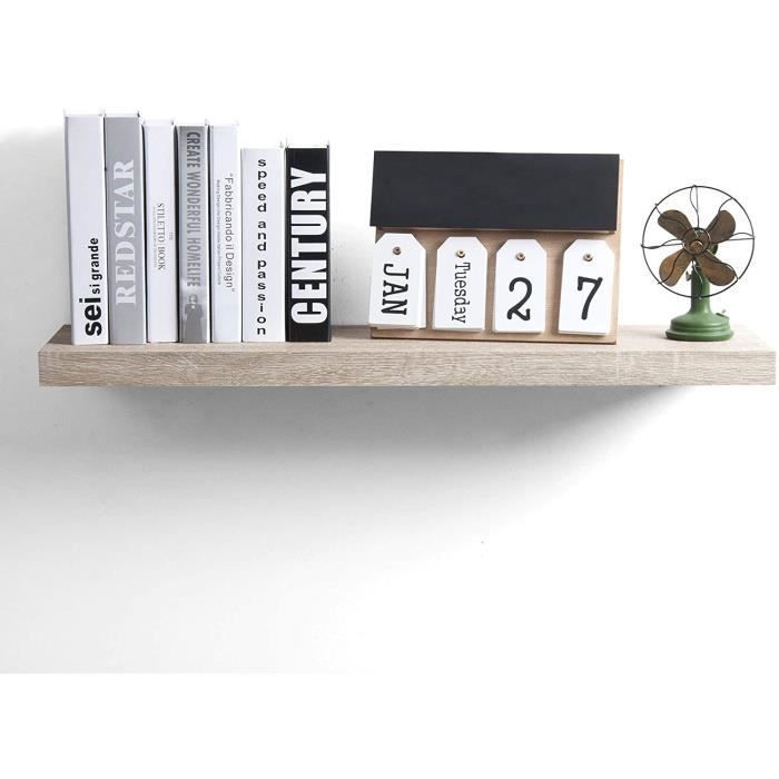 EUGAD Juego de 4 estantes de pared de madera, estantes colgantes, 80x22,9x3,8cm, roble Sonoma