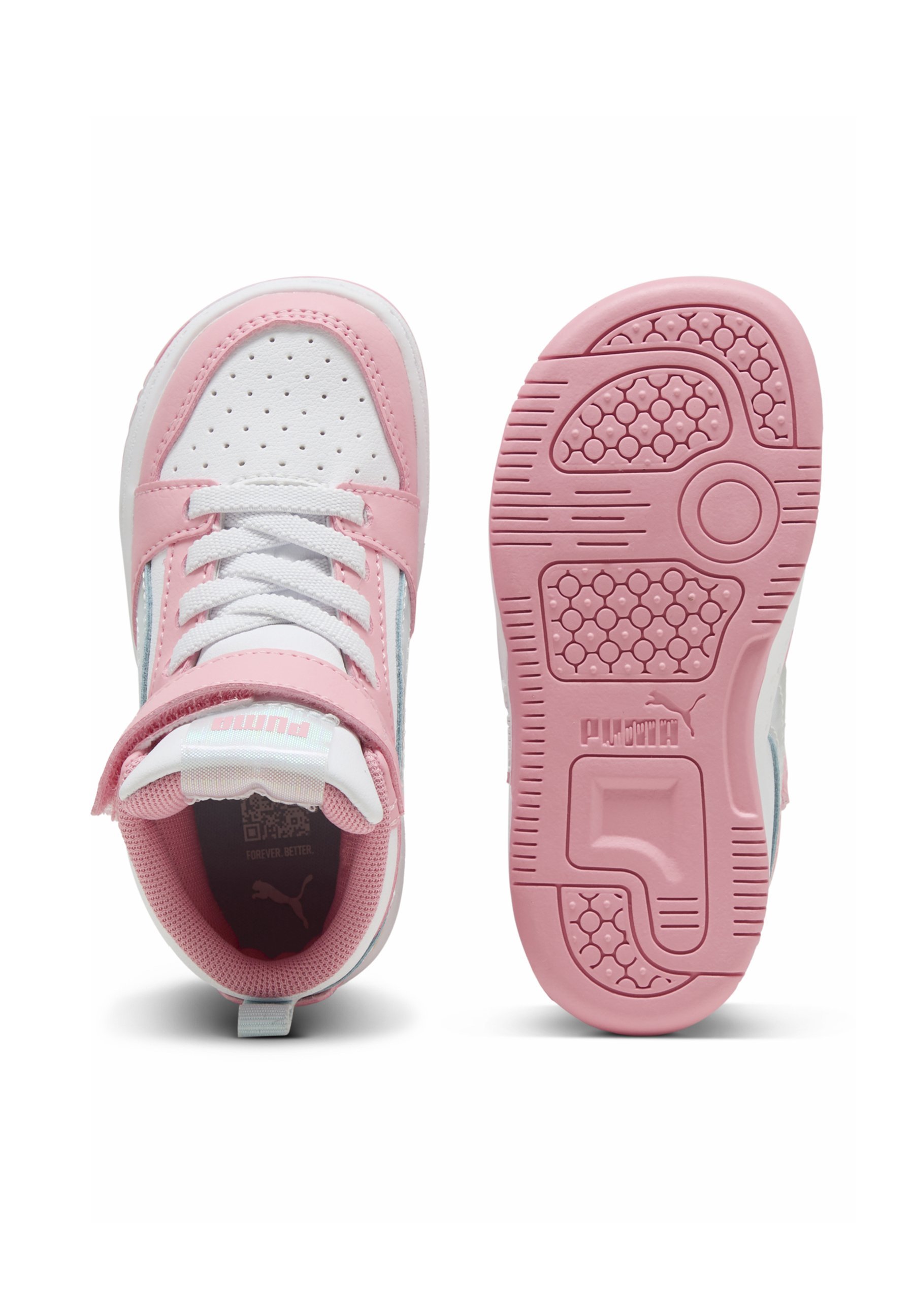 Scarpe da ginnastica Puma REBOUND MID SPACE BELLE - Scarpe per neonati - vetro marino/paesaggio rosa/bianco