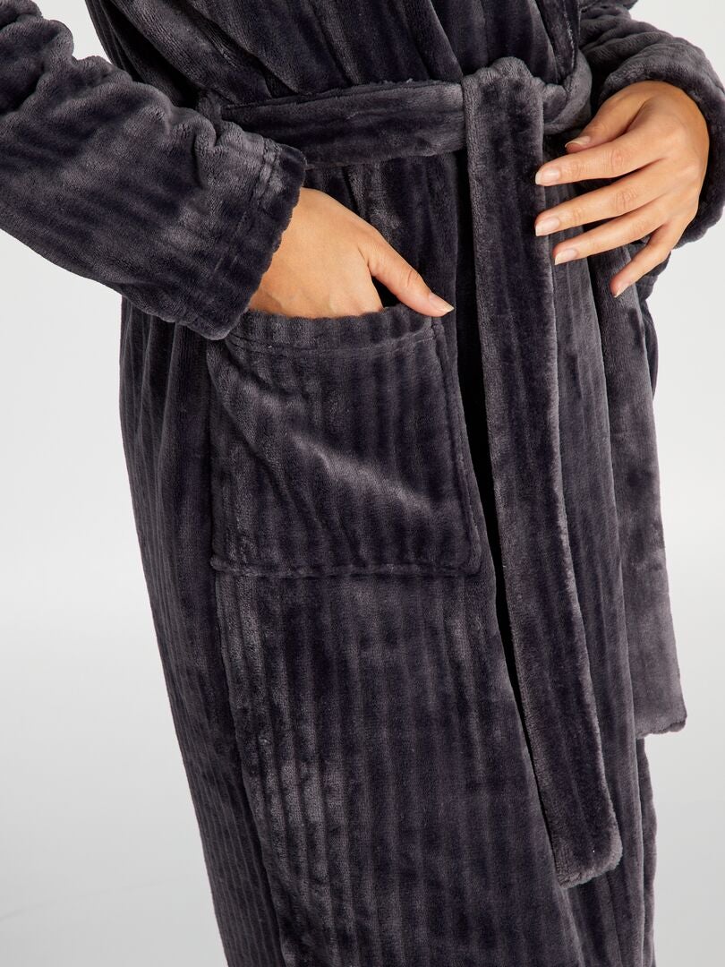 Fleece badjas - GRIJS