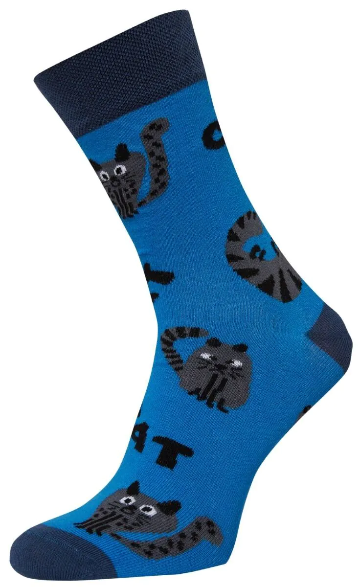 Life Skarpetki Hipster wzór Koty niebieskie rozm.43-46 1 para