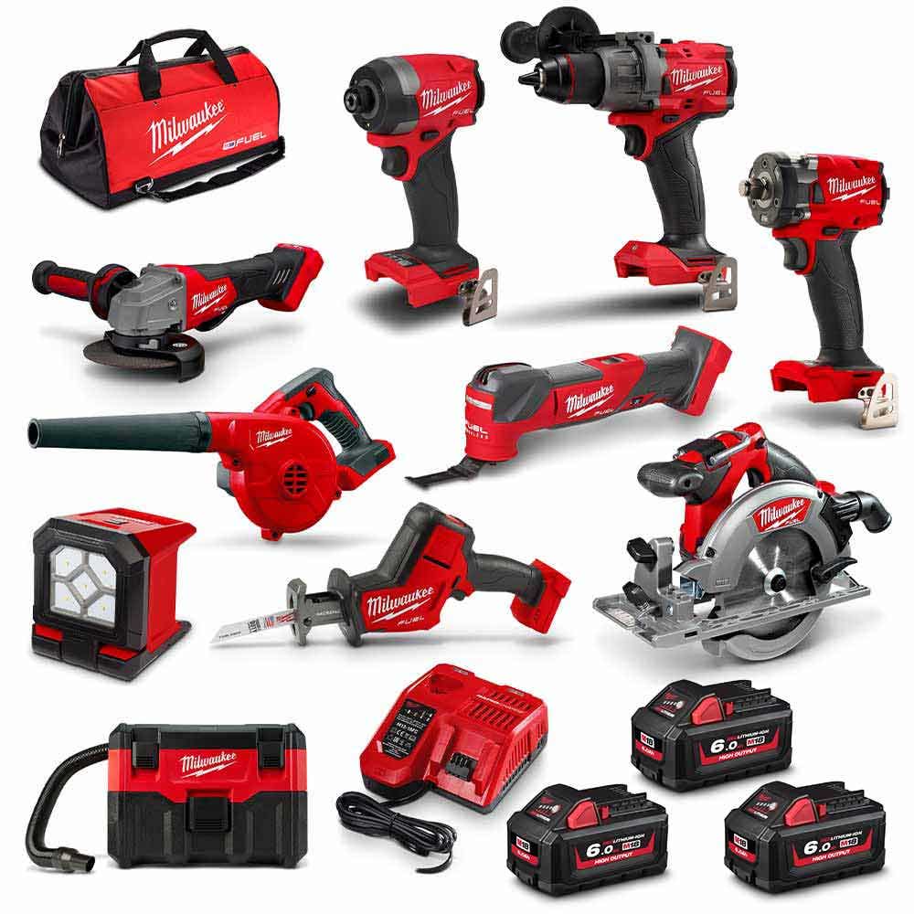 Pacote de baterias Milwaukee 18V, pacote com 10 unidades, 3 x 6,0 Ah, M18FPP10C3603B